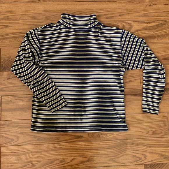 Blue and Yellow Mock Neck Long Sleeve Top - Picture 1 of 1